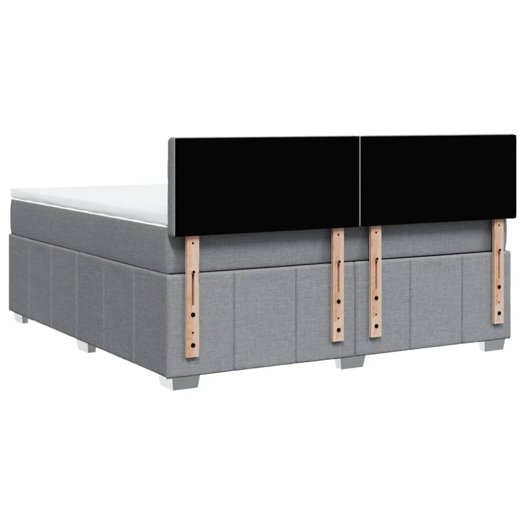 Boxspring met matras stof lichtgrijs 180x200 cm
