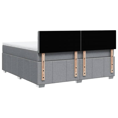 Boxspring met matras stof lichtgrijs 180x200 cm