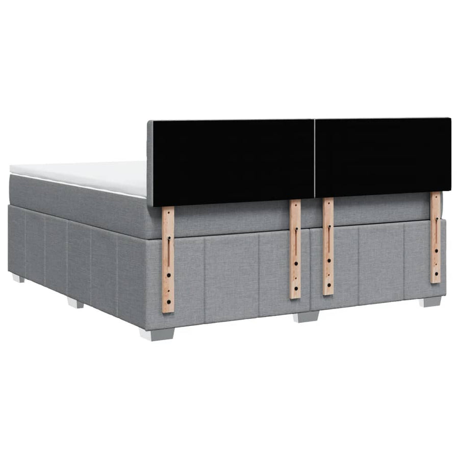 Boxspring met matras stof lichtgrijs 180x200 cm