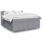 Boxspring met matras stof lichtgrijs 180x200 cm