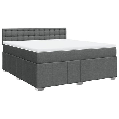 Boxspring met matras stof donkergrijs 180x200 cm