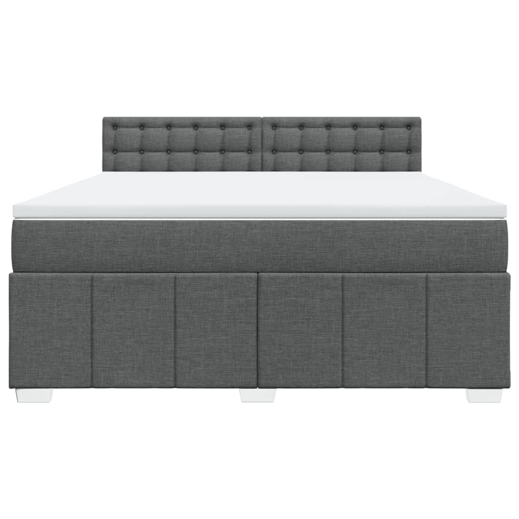 Boxspring met matras stof donkergrijs 180x200 cm