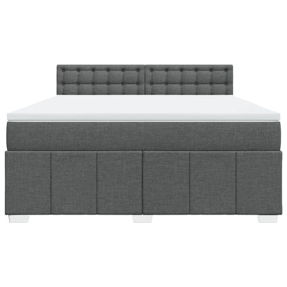 Boxspring met matras stof donkergrijs 180x200 cm