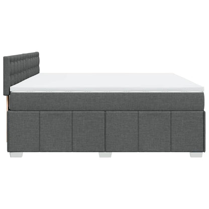 Boxspring met matras stof donkergrijs 180x200 cm