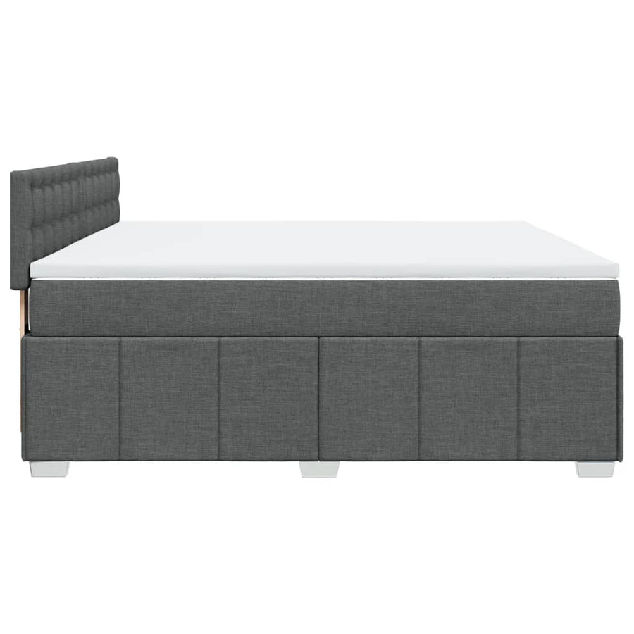 Boxspring met matras stof donkergrijs 180x200 cm