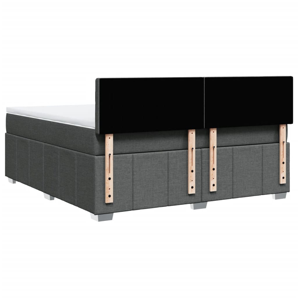 Boxspring met matras stof donkergrijs 180x200 cm