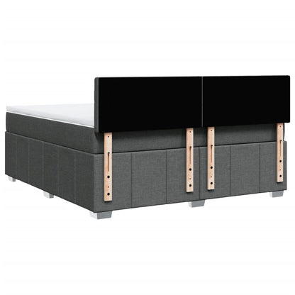 Boxspring met matras stof donkergrijs 180x200 cm