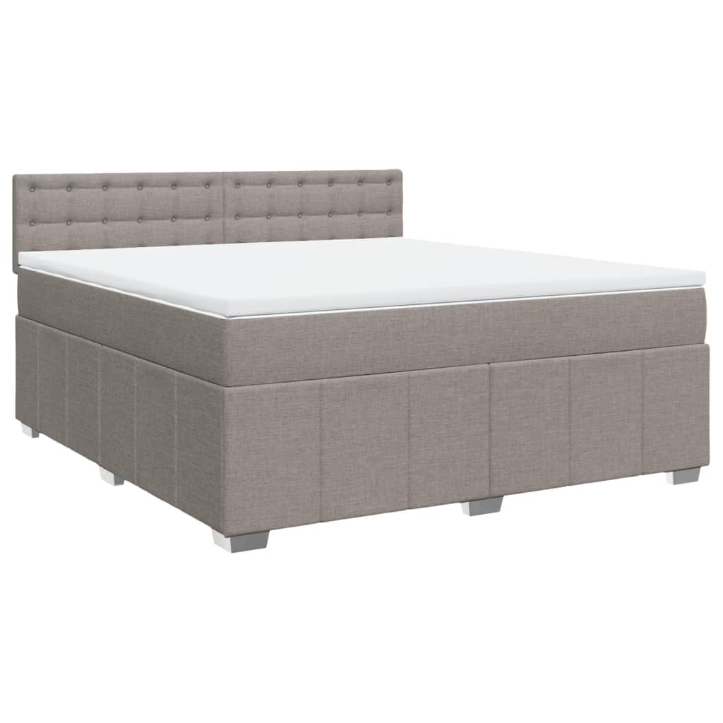 Boxspring met matras stof taupe 180x200 cm