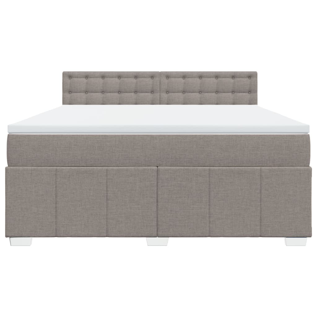 Boxspring met matras stof taupe 180x200 cm