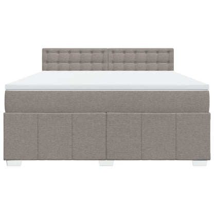 Boxspring met matras stof taupe 180x200 cm