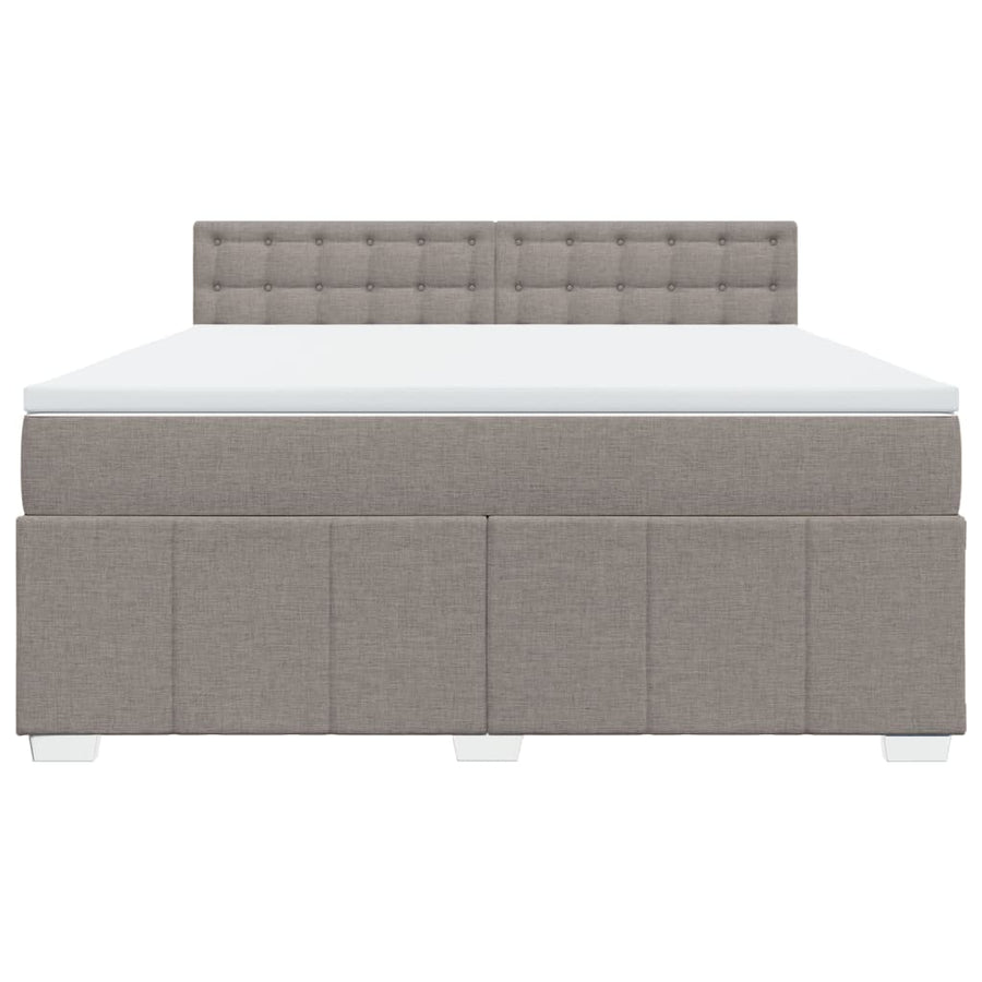 Boxspring met matras stof taupe 180x200 cm