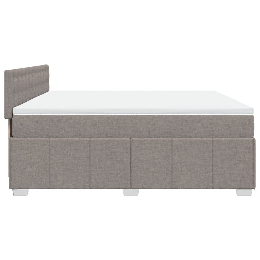 Boxspring met matras stof taupe 180x200 cm