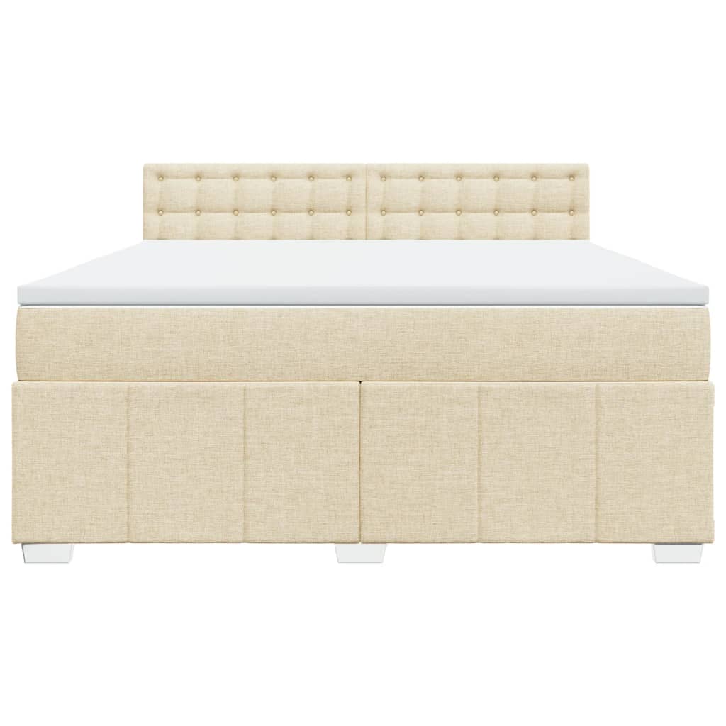 Boxspring met matras stof crèmekleurig 180x200 cm