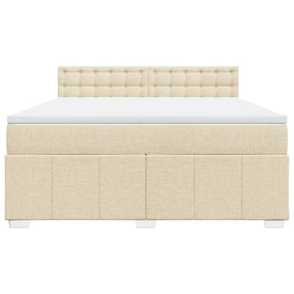 Boxspring met matras stof crèmekleurig 180x200 cm