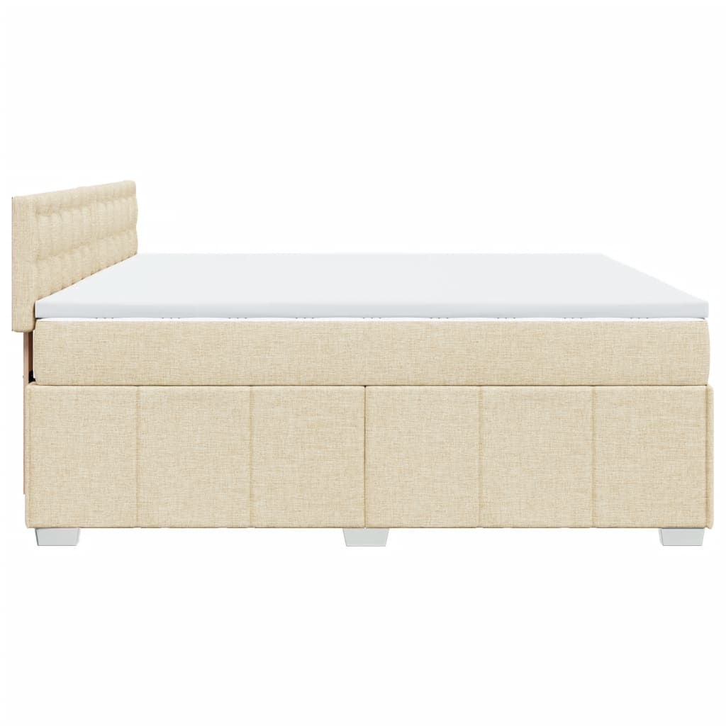 Boxspring met matras stof crèmekleurig 180x200 cm