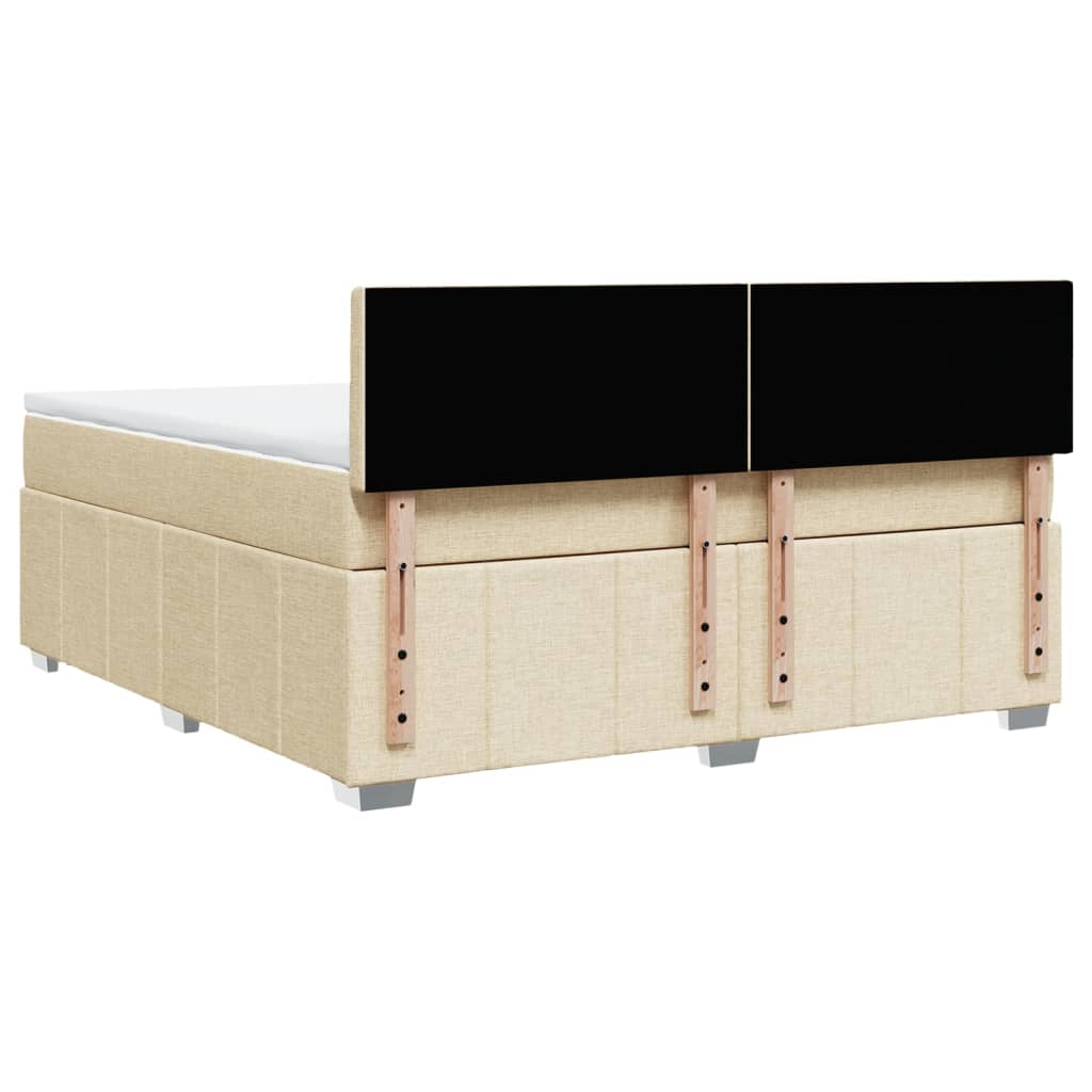 Boxspring met matras stof crèmekleurig 180x200 cm