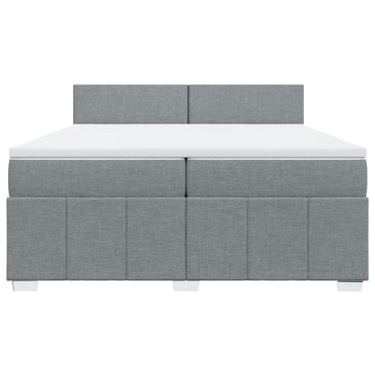 Boxspring met matras stof lichtgrijs 200x200 cm