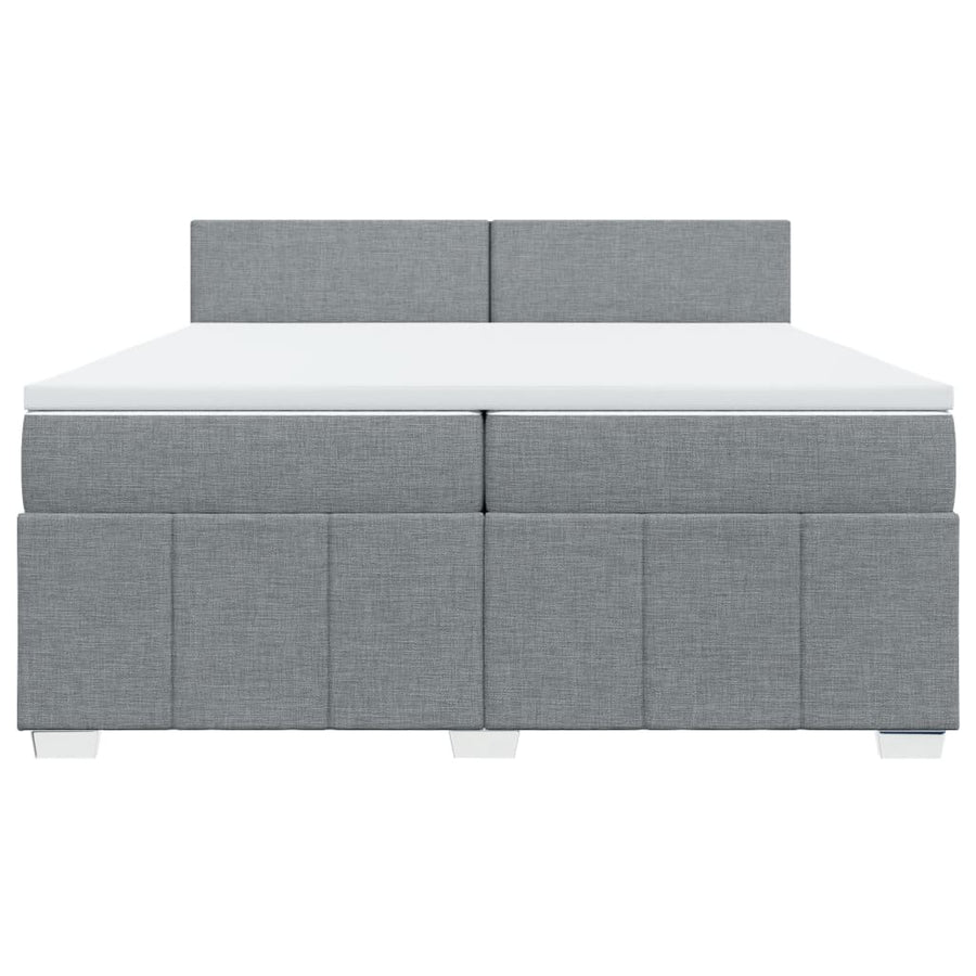 Boxspring met matras stof lichtgrijs 200x200 cm