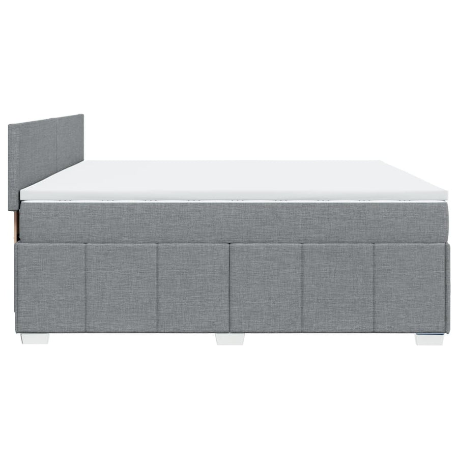 Boxspring met matras stof lichtgrijs 200x200 cm