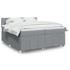 Box spring with mattress light gray fabric 200x200 cm