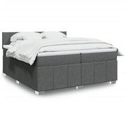 Boxspring met matras 200x200 cm donkergrijs