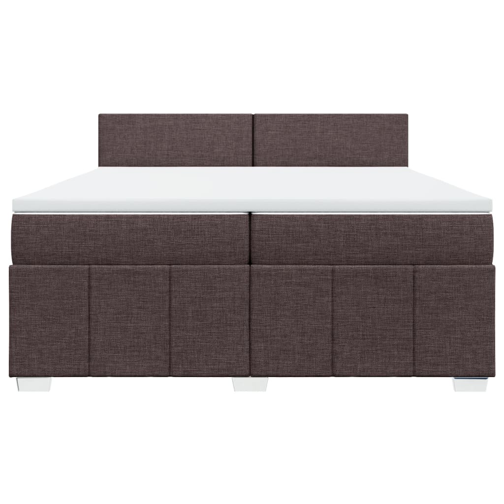 Boxspring met matras stof donkerbruin 200x200 cm