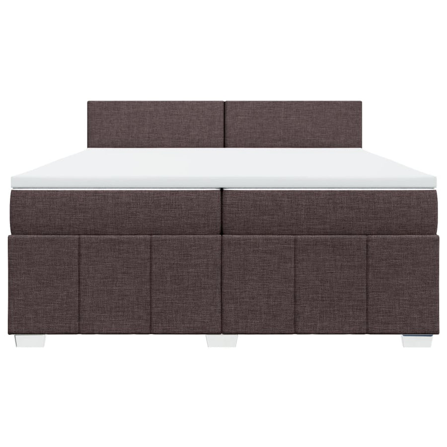 Boxspring met matras stof donkerbruin 200x200 cm