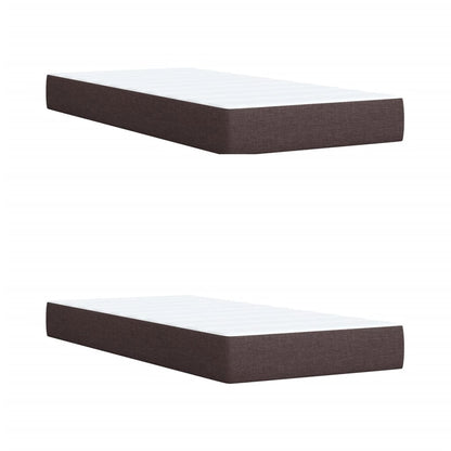Boxspring met matras stof donkerbruin 200x200 cm
