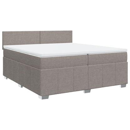 Boxspring met matras stof taupe 200x200 cm