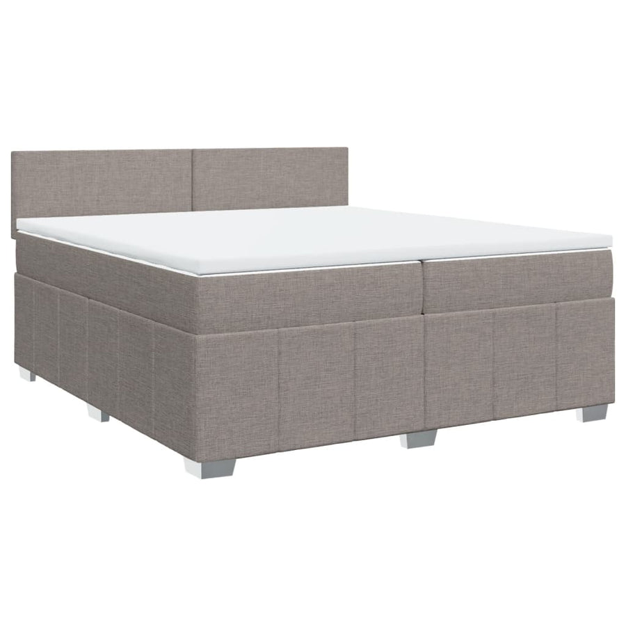 Boxspring met matras stof taupe 200x200 cm