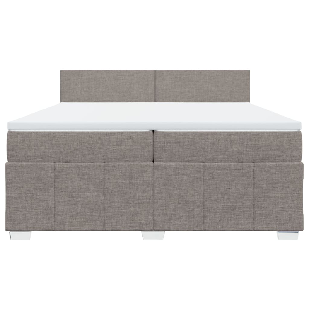 Boxspring met matras stof taupe 200x200 cm