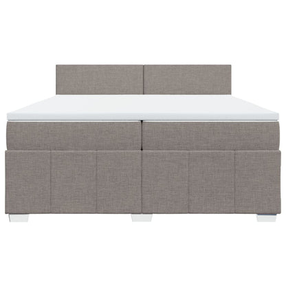 Boxspring met matras stof taupe 200x200 cm
