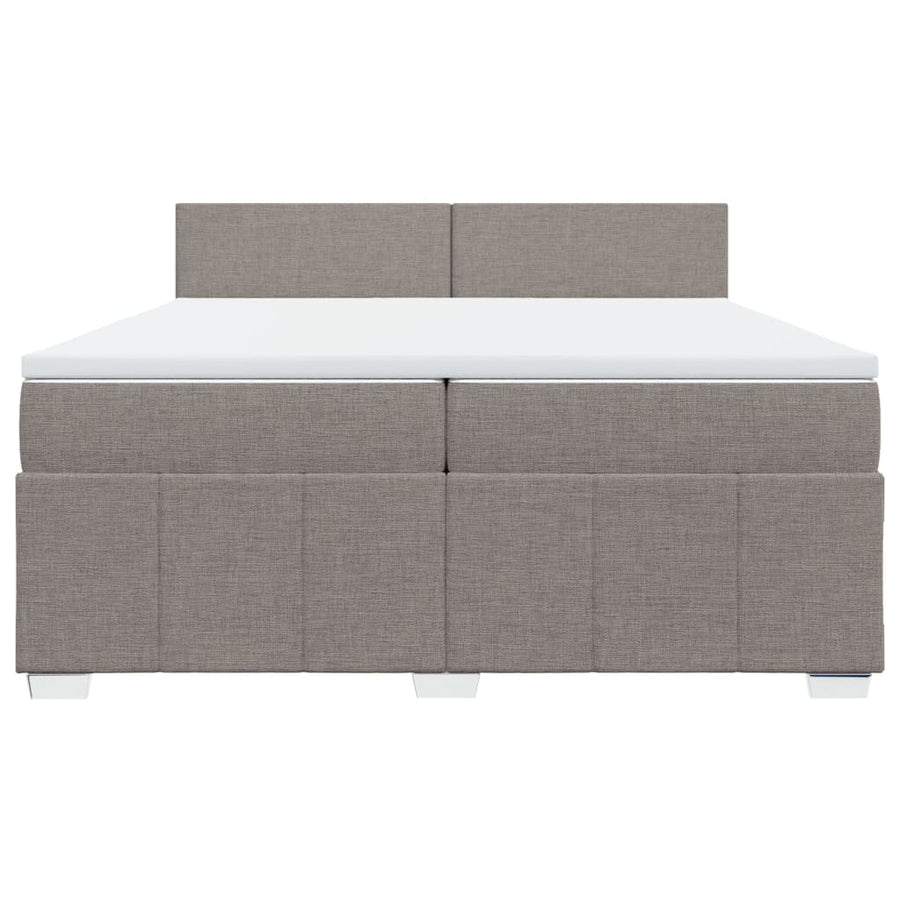 Boxspring met matras stof taupe 200x200 cm