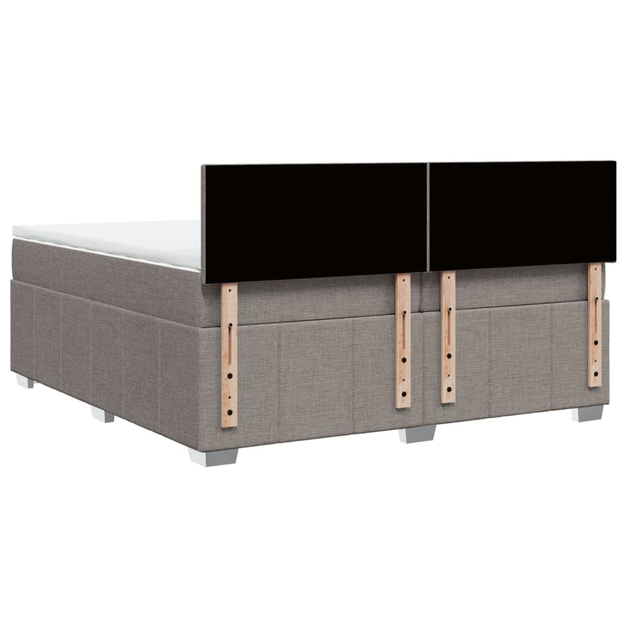 Boxspring met matras stof taupe 200x200 cm