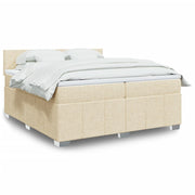 Boxspring met matras 200x200 cm crèmekleurig