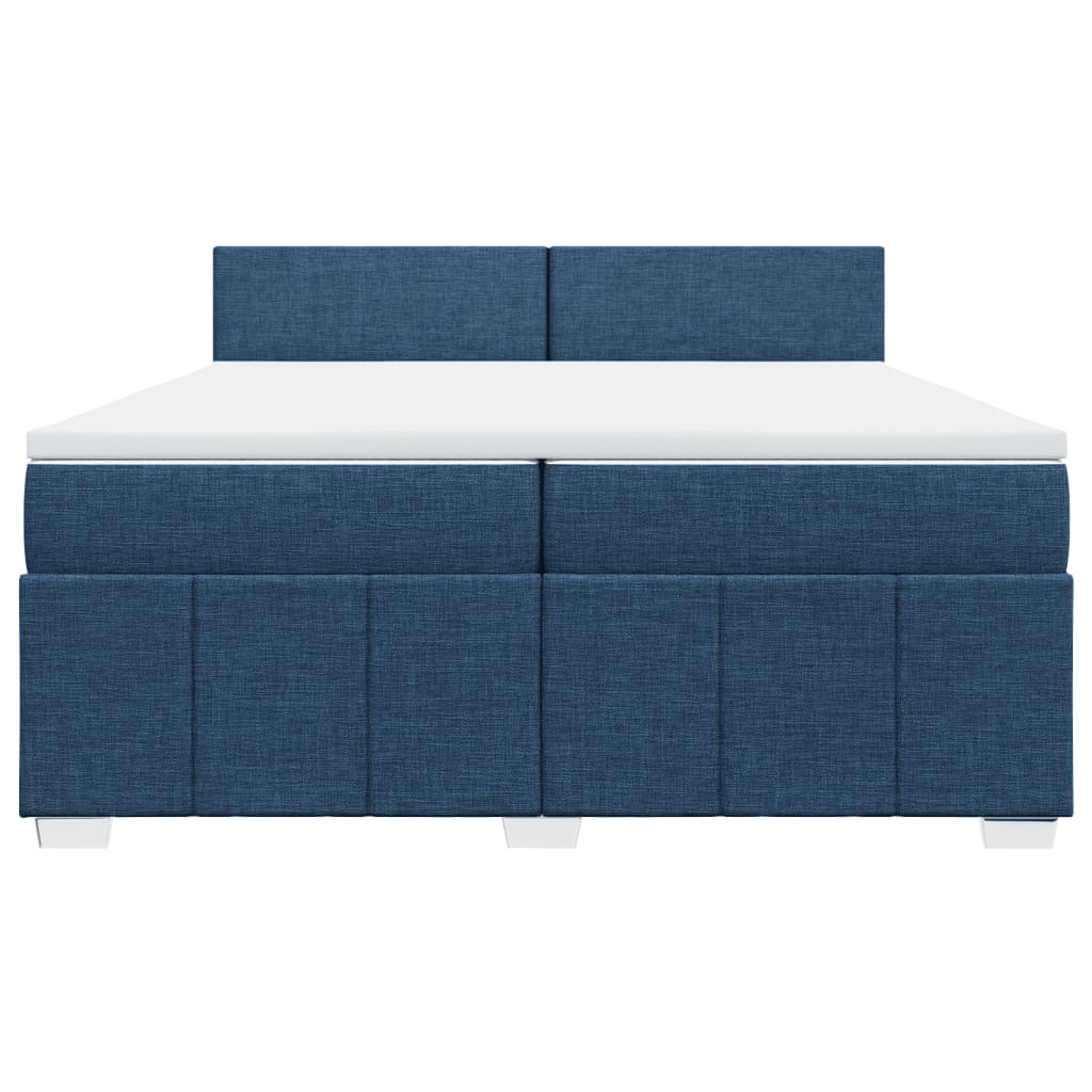 Boxspring met matras stof blauw 200x200 cm