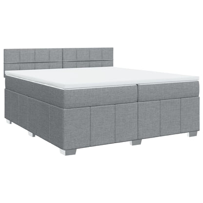 Boxspring met matras stof lichtgrijs 200x200 cm