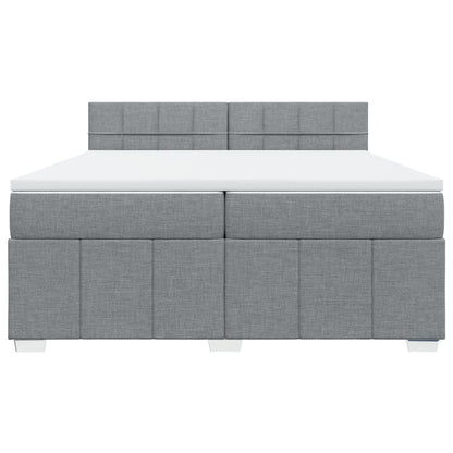 Boxspring met matras stof lichtgrijs 200x200 cm