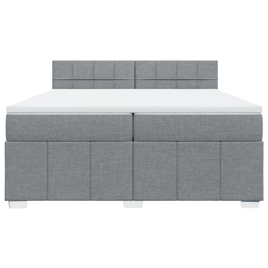 Boxspring met matras stof lichtgrijs 200x200 cm