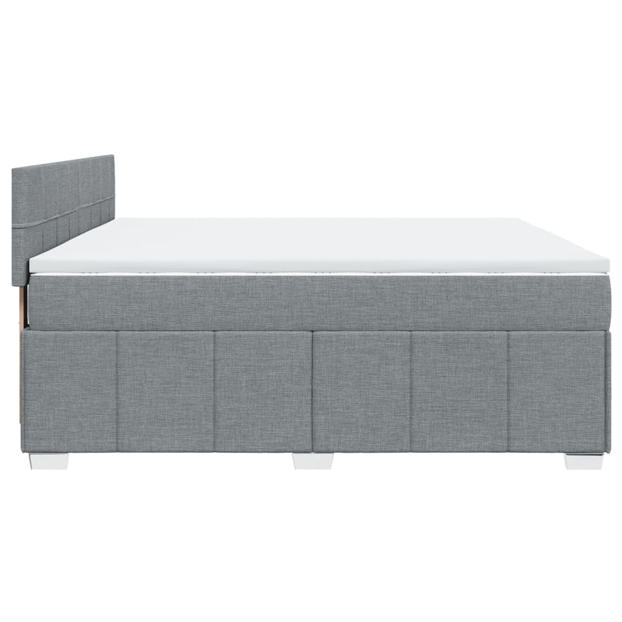 Boxspring met matras stof lichtgrijs 200x200 cm