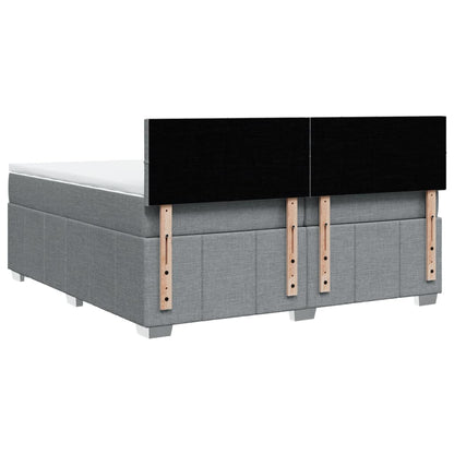 Boxspring met matras stof lichtgrijs 200x200 cm