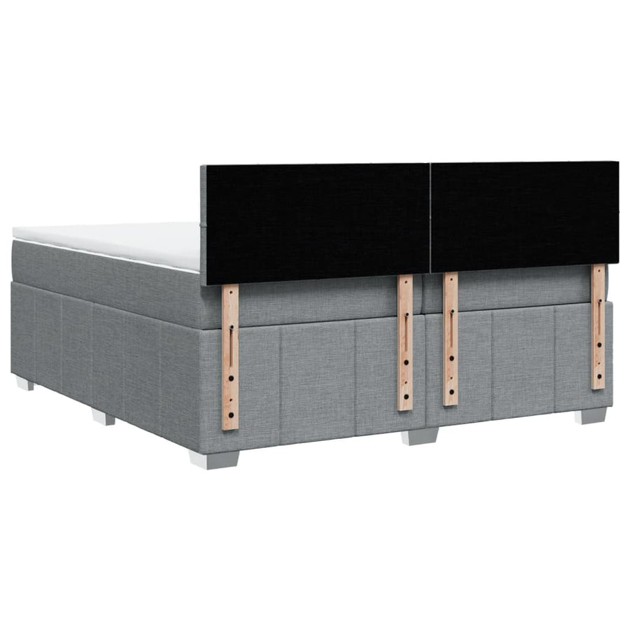 Boxspring met matras stof lichtgrijs 200x200 cm
