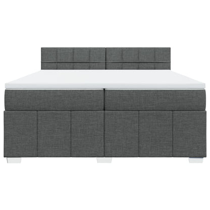 Boxspring met matras stof donkergrijs 200x200 cm
