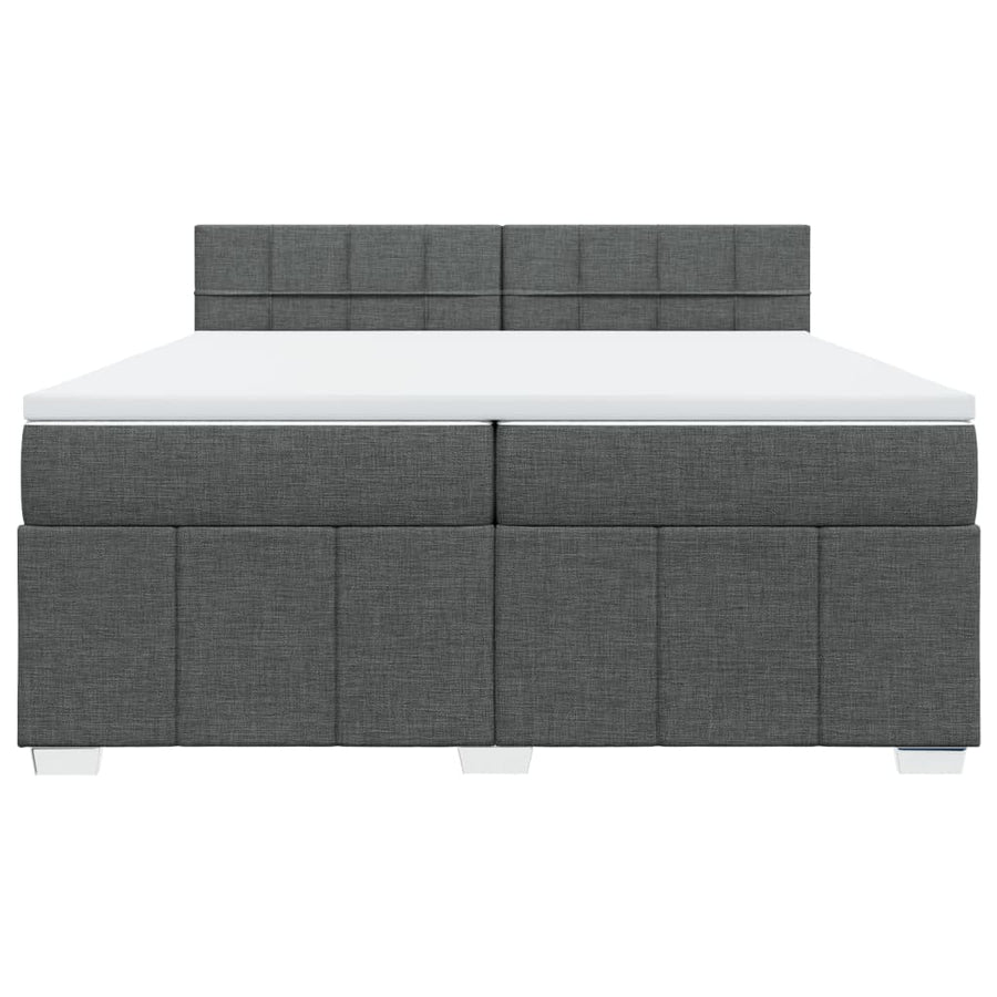 Boxspring met matras stof donkergrijs 200x200 cm