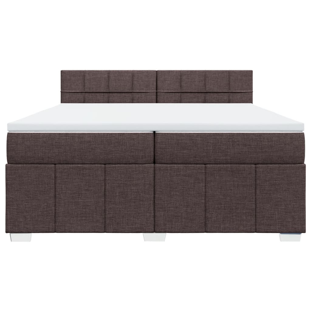 Boxspring met matras stof donkerbruin 200x200 cm