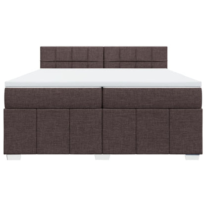 Boxspring met matras stof donkerbruin 200x200 cm