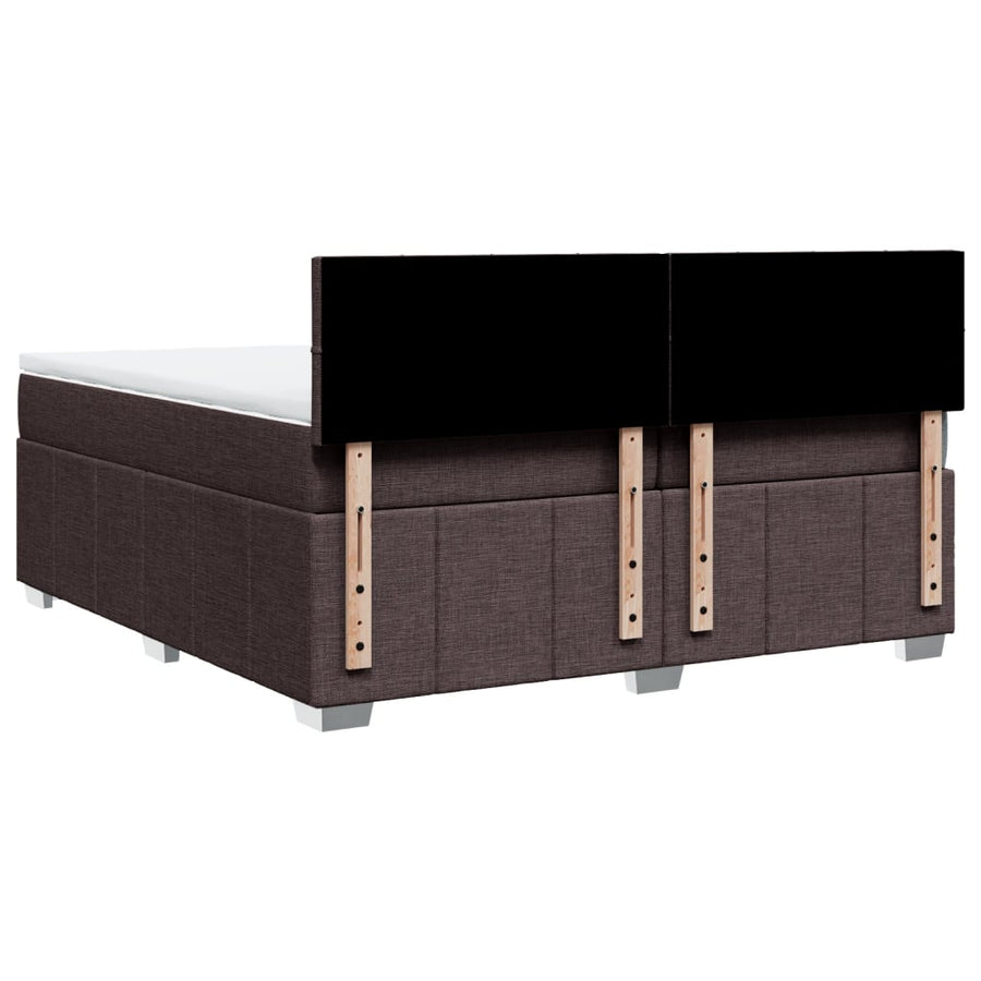Boxspring met matras stof donkerbruin 200x200 cm