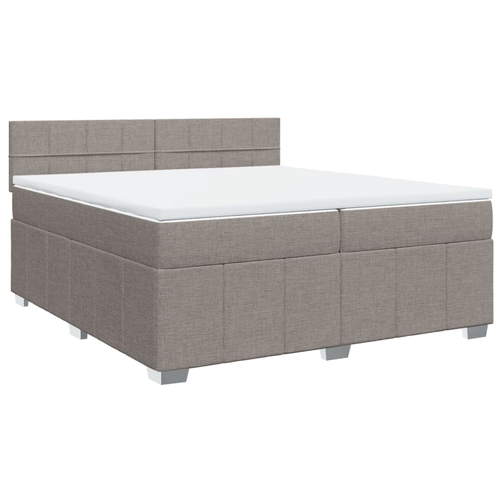 Boxspring met matras stof taupe 200x200 cm