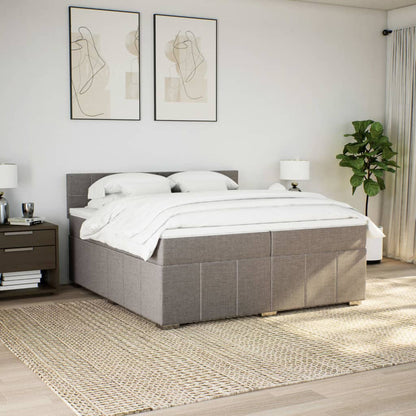 Boxspring met matras stof taupe 200x200 cm