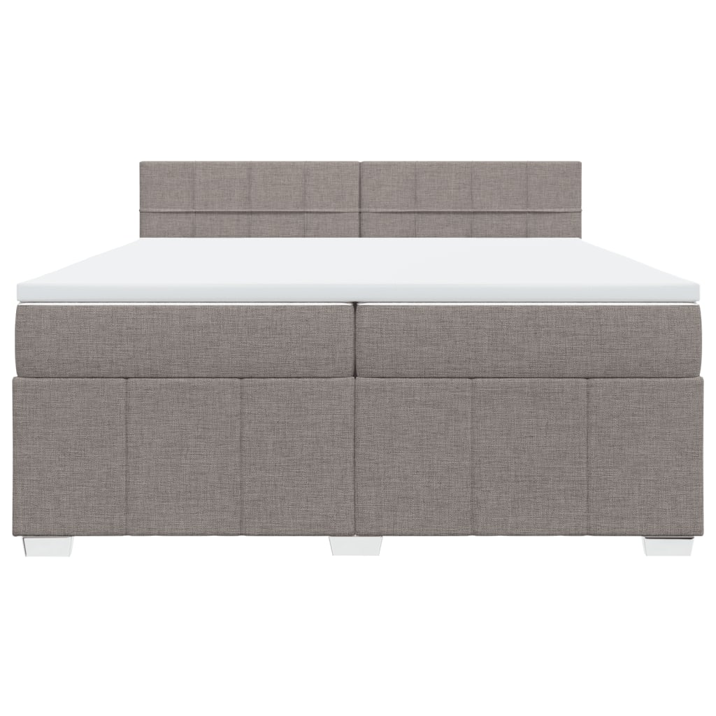 Boxspring met matras stof taupe 200x200 cm